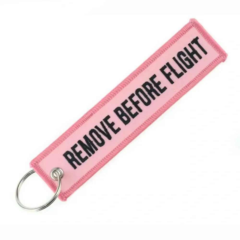 Pink Remove Before Flight Attendant Crew Luggage Travel Bag Tag Keychain